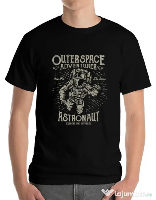 Tricou ADLER barbat Astronaut Negru