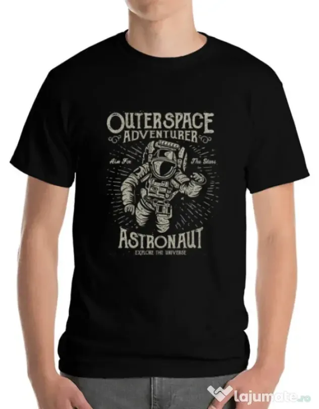 Tricou ADLER barbat Astronaut Negru