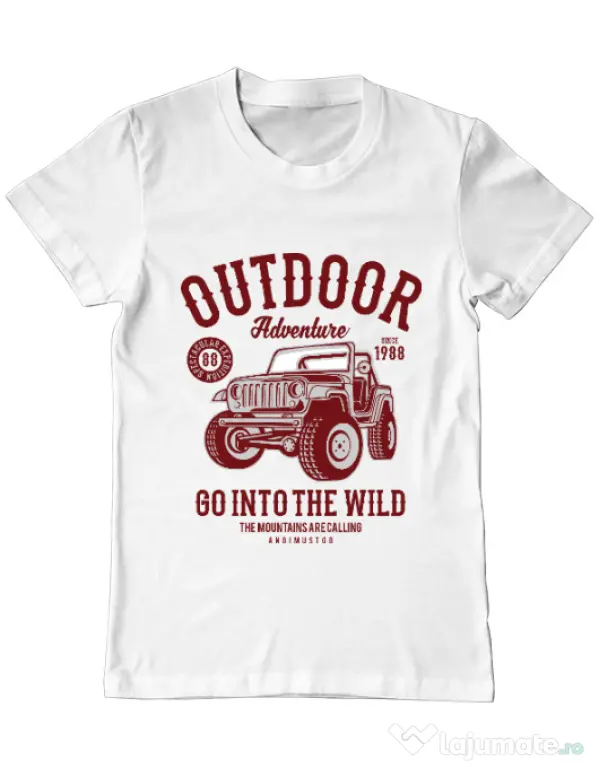Tricou ADLER barbat Outdoor Adventure Alb