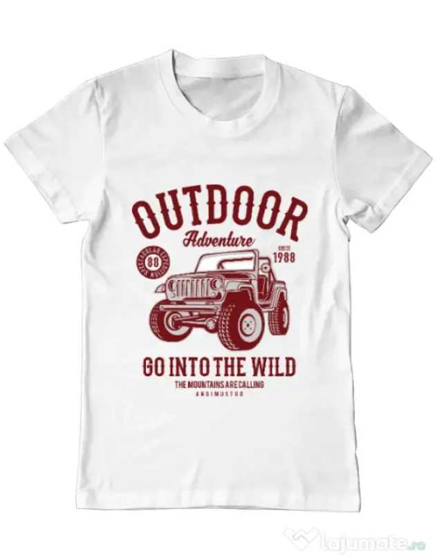 Tricou ADLER barbat Outdoor Adventure Alb