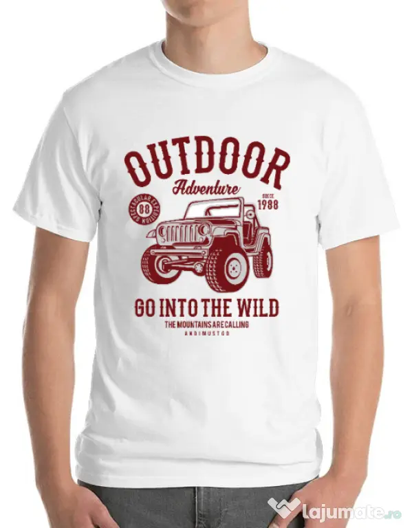 Tricou ADLER barbat Outdoor Adventure Alb