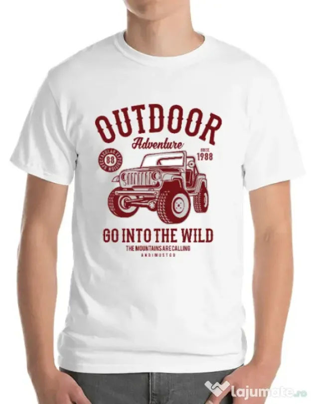 Tricou ADLER barbat Outdoor Adventure Alb