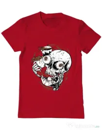 Tricou ADLER barbat Coffee Addict Rosu