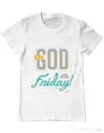 Tricou ADLER barbat Thank GOD its Friday Alb