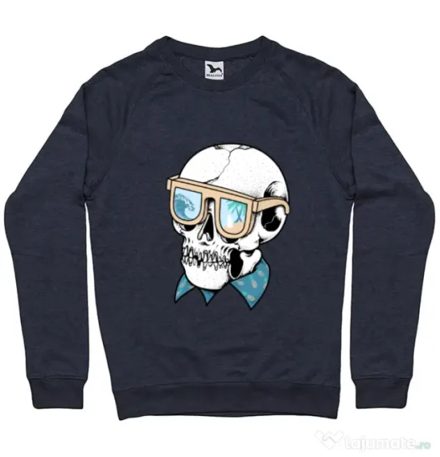 Bluza ADLER barbat Skull Holiday Denim inchis