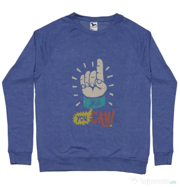 Bluza ADLER barbat Yes You Can Albastru melanj