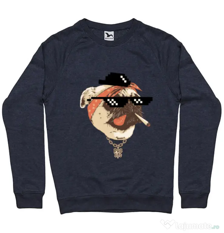 Bluza ADLER barbat Pug Life Denim inchis