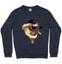 Bluza ADLER barbat Pug Life Denim inchis