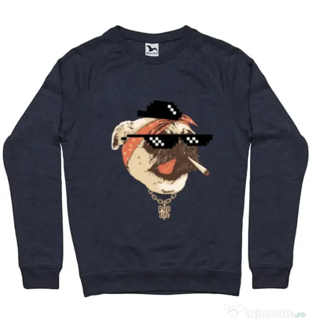 Bluza ADLER barbat Pug Life Denim inchis