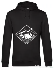 Hoodie barbat cu gluga Camp Mode ON Negru