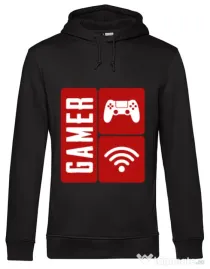 Hoodie barbat cu gluga Gamer Negru