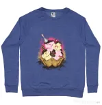 Bluza ADLER barbat sweet ice cream lettering Albastru melanj