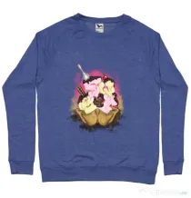 Bluza ADLER barbat sweet ice cream lettering Albastru melanj