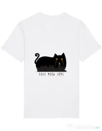 Tricou STANLEY STELLA barbat Take Meow Home Alb