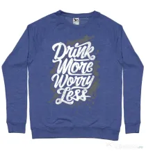 Bluza ADLER barbat Drink more worry less Albastru melanj