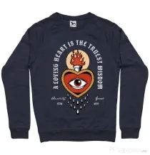 Bluza ADLER barbat Burning Heart Denim inchis