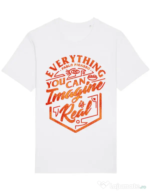 Tricou STANLEY STELLA barbat Everything You Can Imagine is Real Alb