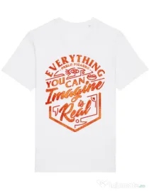 Tricou STANLEY STELLA barbat Everything You Can Imagine is Real Alb