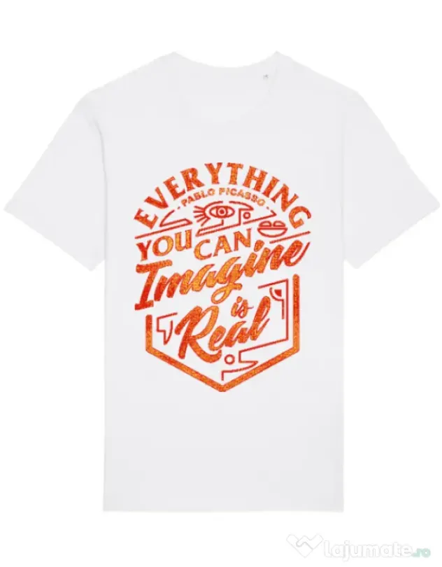 Tricou STANLEY STELLA barbat Everything You Can Imagine is Real Alb