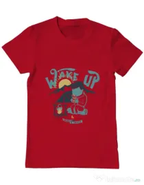 Tricou ADLER barbat Wake up and drink a coffee Rosu