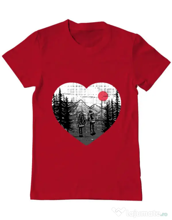 Tricou ADLER barbat Hike and Love Rosu