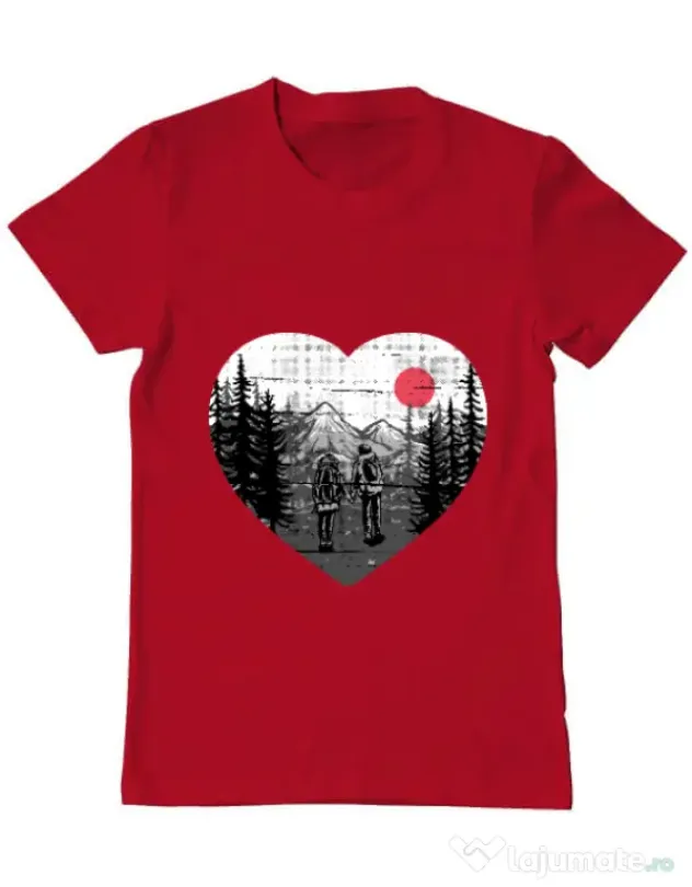 Tricou ADLER barbat Hike and Love Rosu