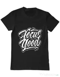 Tricou ADLER barbat Focus On The Good Negru