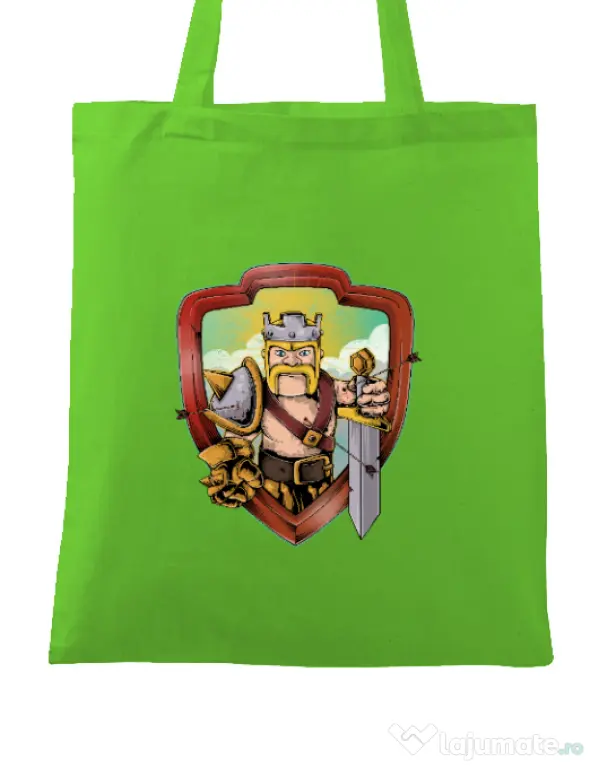 Sacosa din panza The Barbarian Verde mar