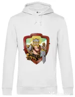 Hoodie barbat cu gluga The Barbarian Alb