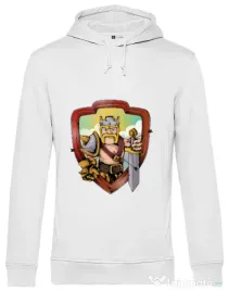 Hoodie barbat cu gluga The Barbarian Alb
