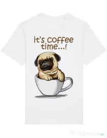 Tricou STANLEY STELLA barbat Its Coffee Time Alb