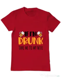 Tricou ADLER barbat Take me to my wife Rosu