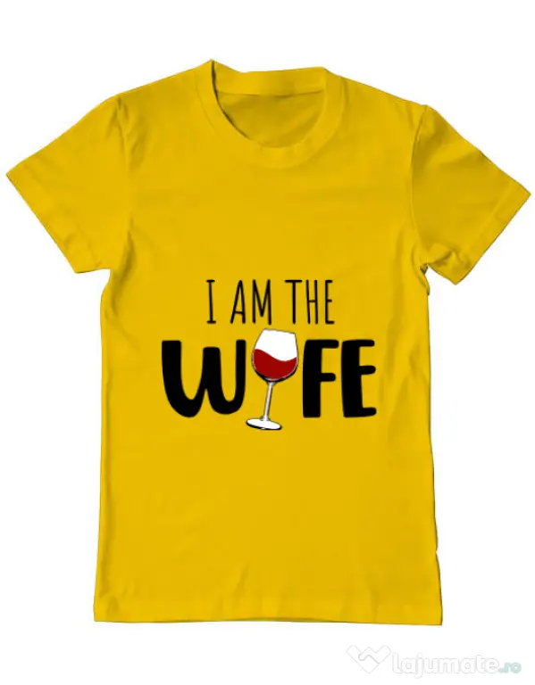 Tricou ADLER barbat I am the wife Galben
