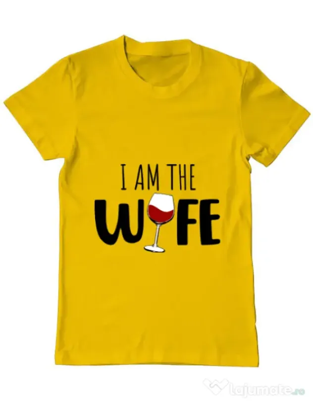 Tricou ADLER barbat I am the wife Galben