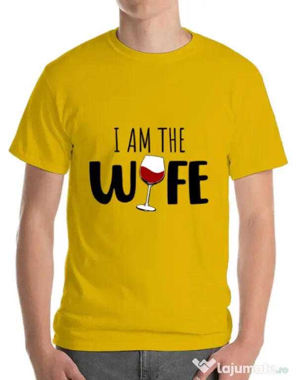 Tricou ADLER barbat I am the wife Galben