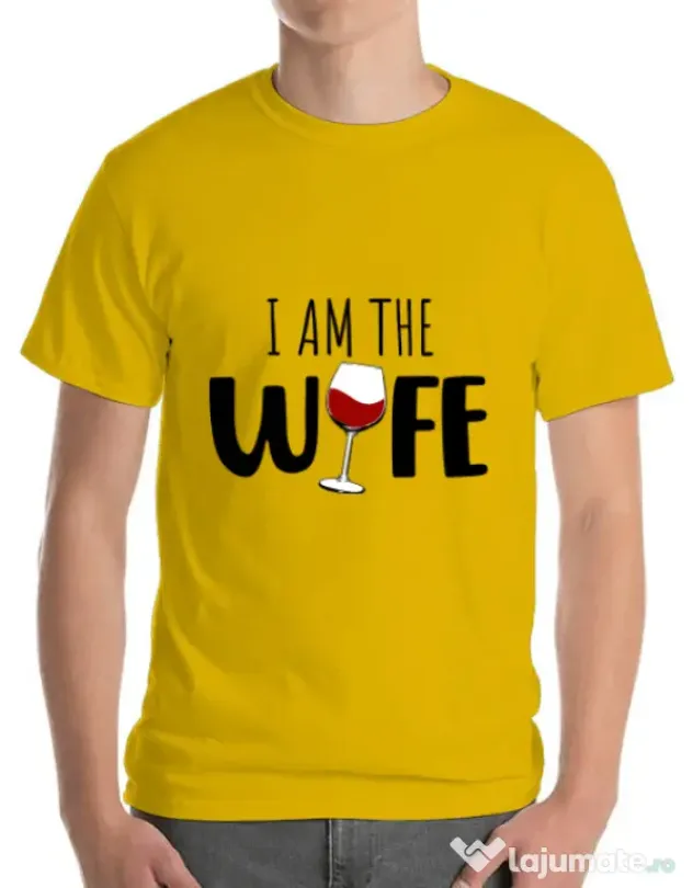 Tricou ADLER barbat I am the wife Galben