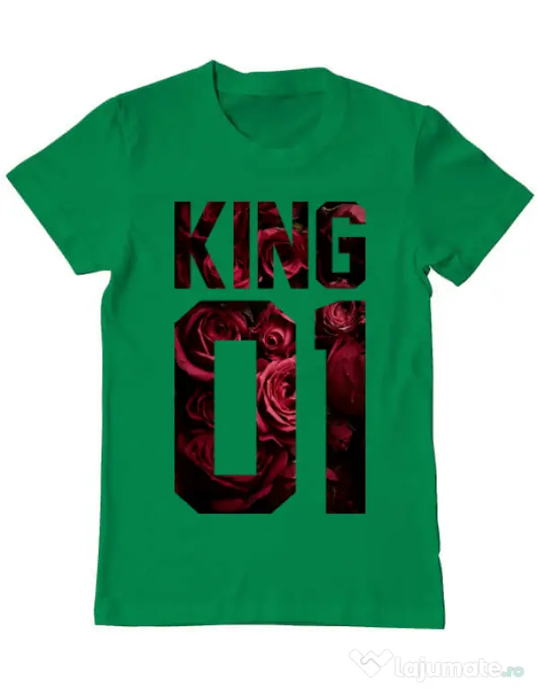 Tricou ADLER barbat Flower king Verde mediu