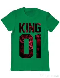 Tricou ADLER barbat Flower king Verde mediu