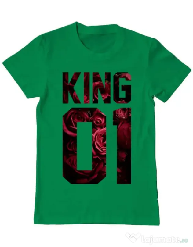 Tricou ADLER barbat Flower king Verde mediu
