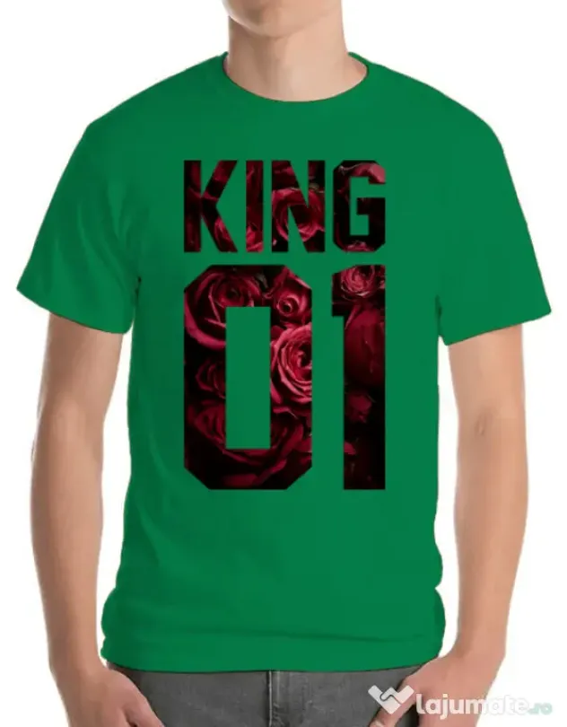 Tricou ADLER barbat Flower king Verde mediu