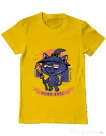 Tricou ADLER barbat Purr halloween Galben
