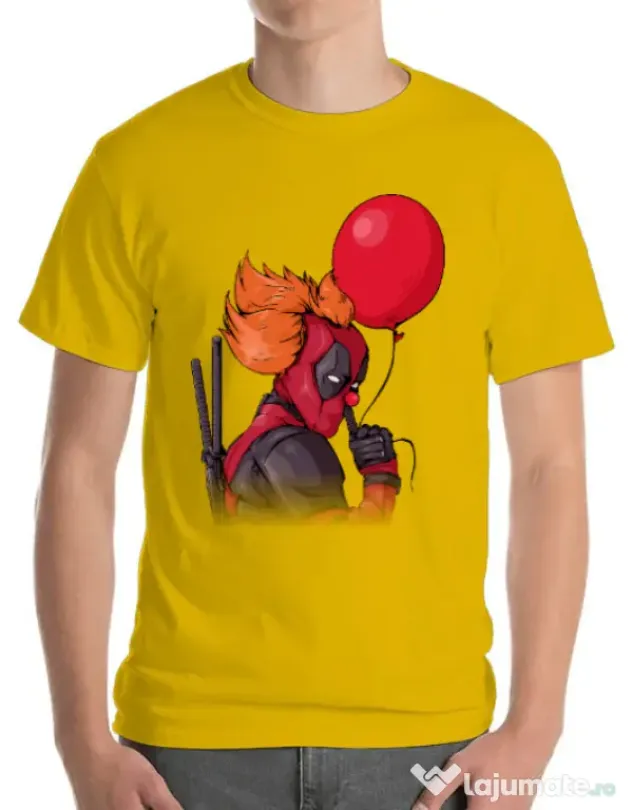 Tricou ADLER barbat IT is Deadpool Galben