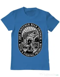 Tricou ADLER barbat Fishing problem Albastru azuriu