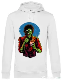 Hoodie barbat cu gluga I want you to dance Alb