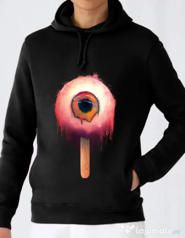 Hoodie barbat cu gluga Eyesicle Negru