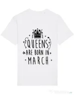 Tricou STANLEY STELLA barbat Queens are born in March Alb