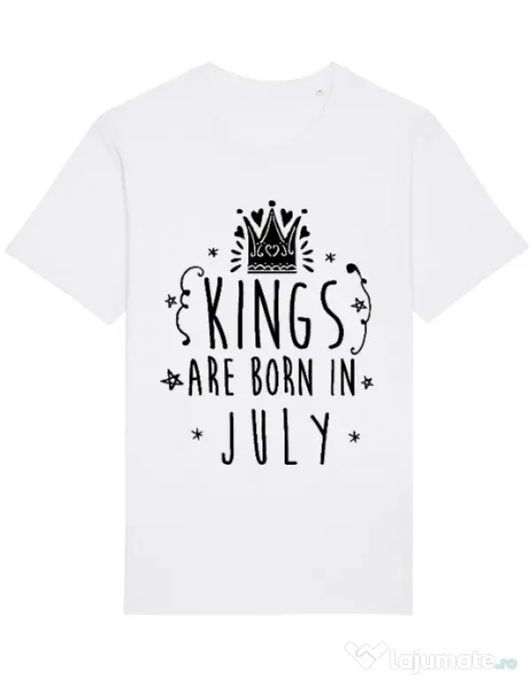 Tricou STANLEY STELLA barbat Kings are born in July Alb
