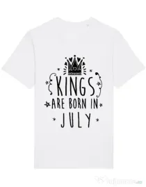 Tricou STANLEY STELLA barbat Kings are born in July Alb