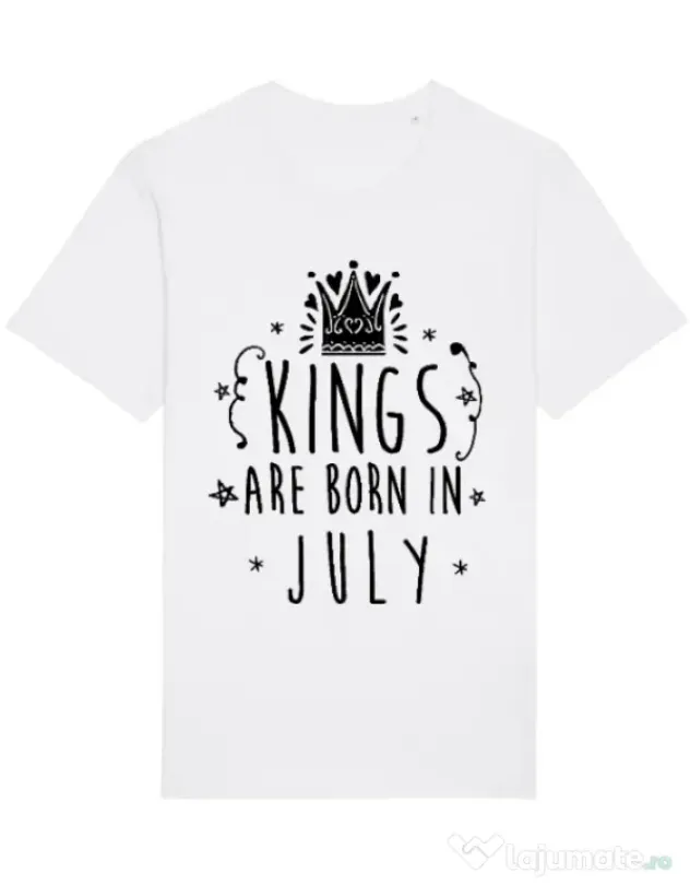 Tricou STANLEY STELLA barbat Kings are born in July Alb