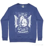 Bluza ADLER barbat The best men are born as Aquarius Albastru melanj